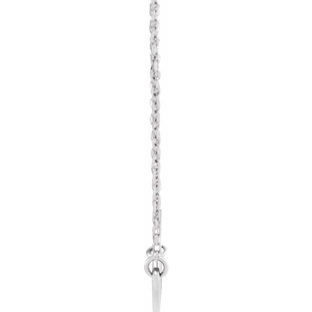 Sterling Silver Sideways Heart with Pierced Cross 18' Necklace