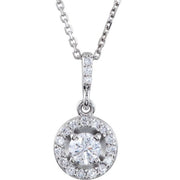 14K White 9/10 CTW Lab-Grown Diamond 18' Necklace