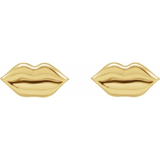 14K Yellow Lip Earrings