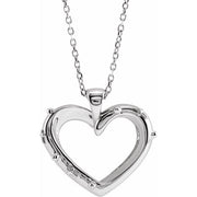 Sterling Silver Rosary Heart 16-18' Necklace