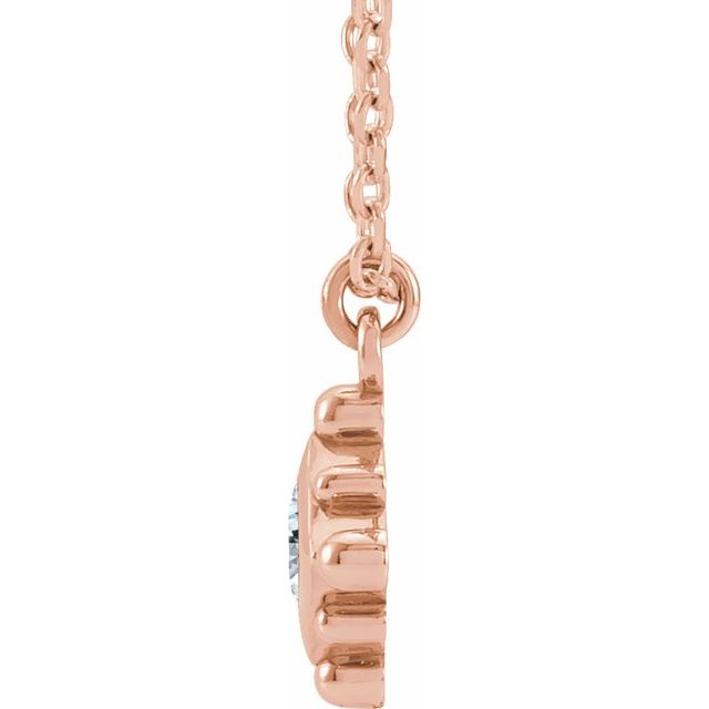 14K Rose 1/10 CT Natural Diamond Bezel-Set Beaded 16-18' Necklace