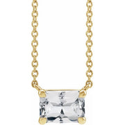 14K Yellow Natural White Sapphire 18' Necklace