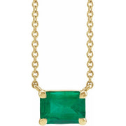 14K Yellow Lab-Grown Emerald 18' Necklace