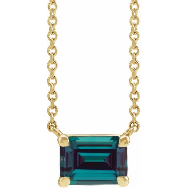 14K Yellow Lab-Grown Alexandrite 18' Necklace