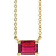 14K Yellow Lab-Grown Ruby 18' Necklace