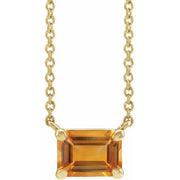14K Yellow Natural Citrine 18' Necklace