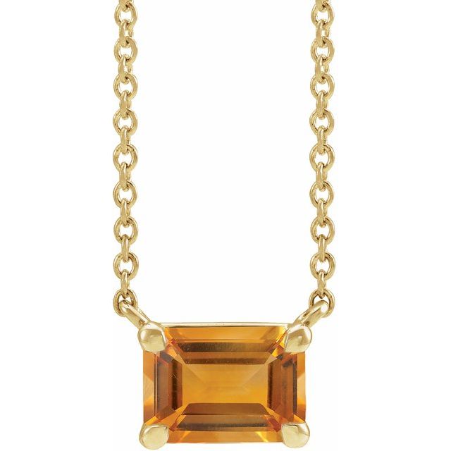 14K Yellow Natural Citrine 18' Necklace