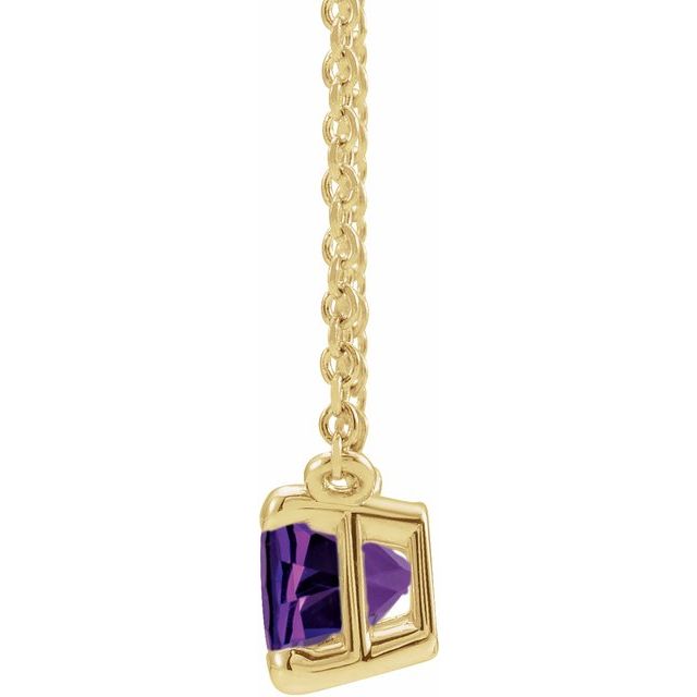 14K Yellow Natural Amethyst 18' Necklace