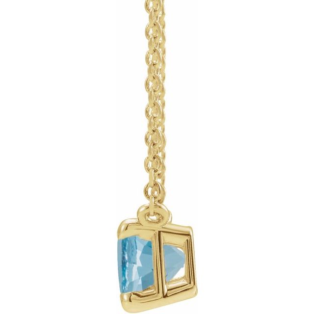 14K Yellow Natural Aquamarine 18' Necklace