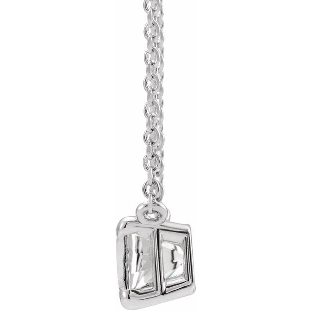 14K White Natural White Sapphire 18' Necklace