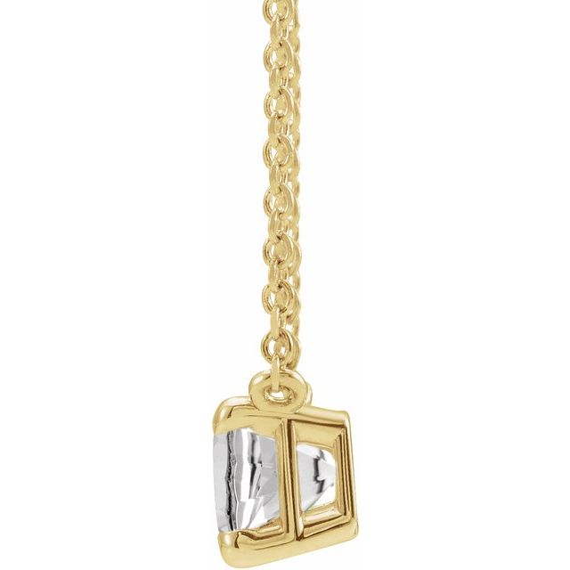 14K Yellow Natural White Sapphire 18' Necklace