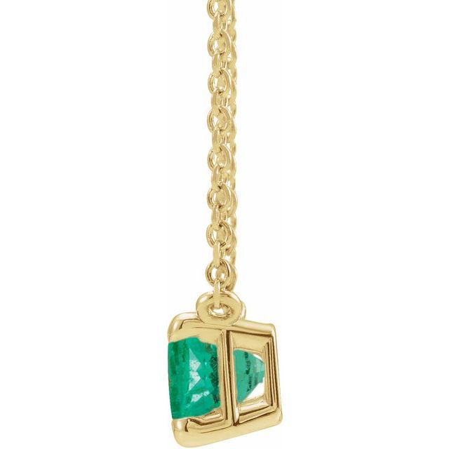 14K Yellow Lab-Grown Emerald 18' Necklace