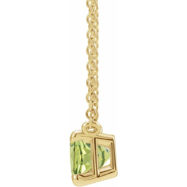 14K Yellow Natural Peridot 18' Necklace