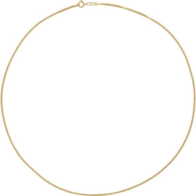 14K Yellow 1.3 mm Diamond-Cut Box 7' Chain