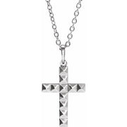 Sterling Silver Pyramid Cross 20' Necklace
