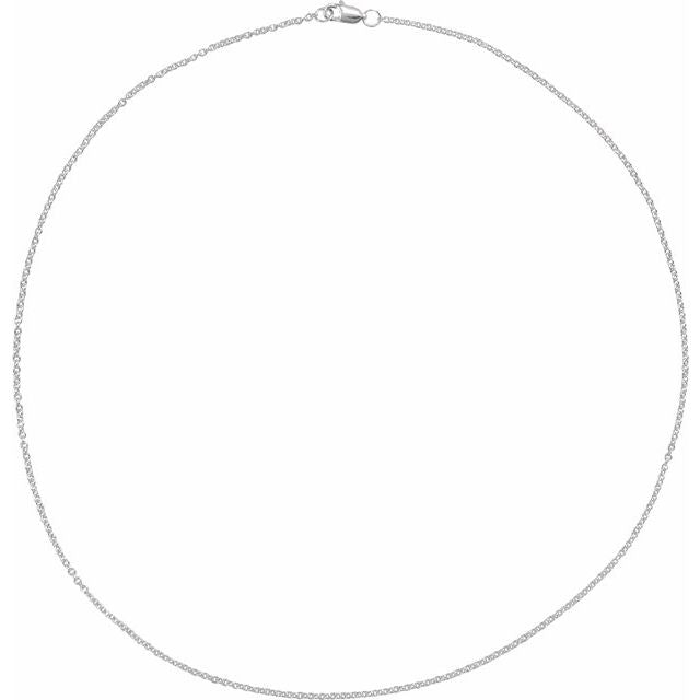 14K White 1.5 mm Cable 20' Chain