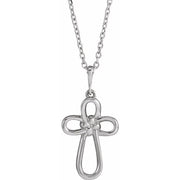 Sterling Silver Knotted Cross 16-18' Necklace
