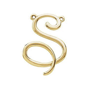 14K Yellow Script Initial S Necklace Center