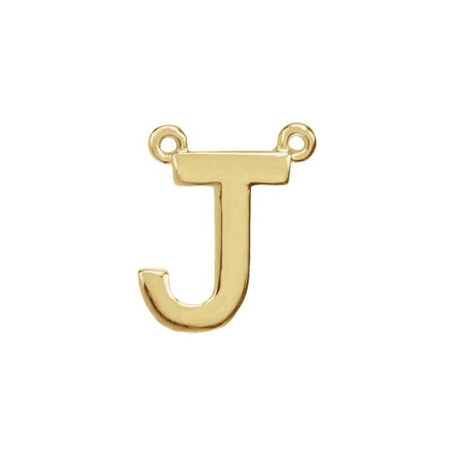 14K Yellow Block Initial J Necklace Center