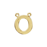 14k Yellow Block Initial O Necklace Center