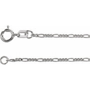 Sterling Silver 1.28 mm Figaro 7' Chain