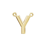 14K Yellow Block Initial Y Necklace Center