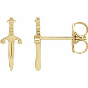 14K Yellow Dagger Earrings