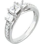 14K White 7/8 CTW Natural Diamond Engagement Ring