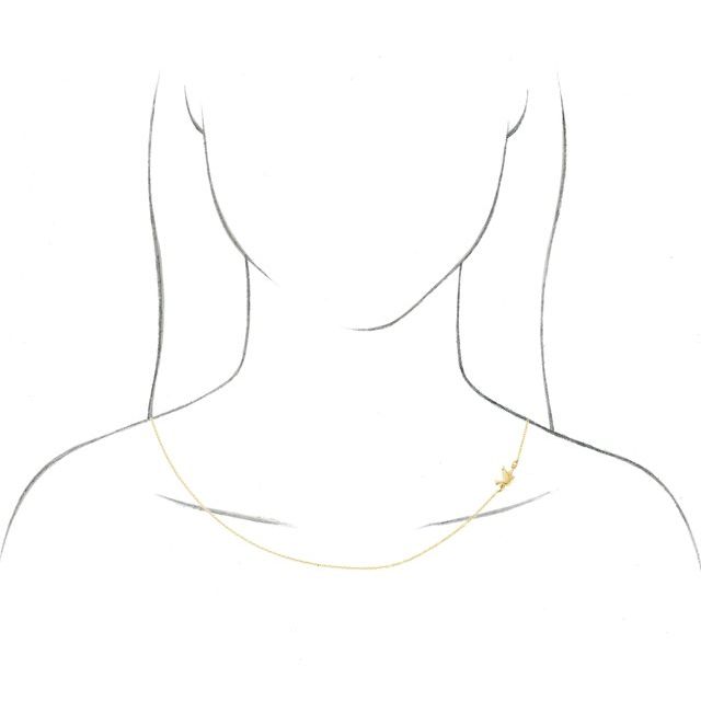 Sterling Silver Off-Center Holy Spirit Dove 16' Necklace