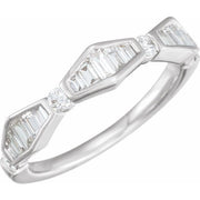 14k White 5/8 Ctw Natural Diamond Anniversary Band