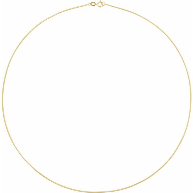 14K Yellow 1 mm Snake 7' Chain