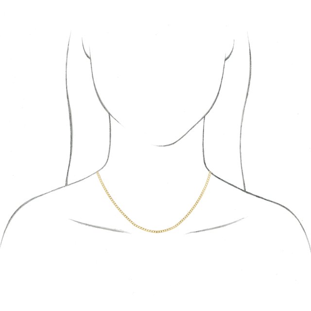 14K Yellow 3 mm Curb 7' Chain