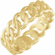 14K Yellow 6.5 mm Chain Link Band Size 5.5