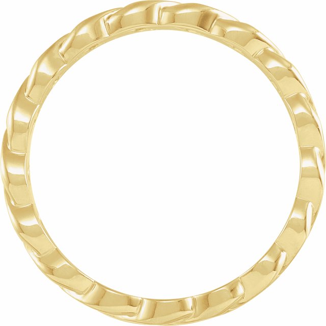 18K Yellow 6.5 mm Chain Link Band Size 8