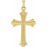 14k Yellow 33.8x17.7 Mm Hollow Cross Pendant