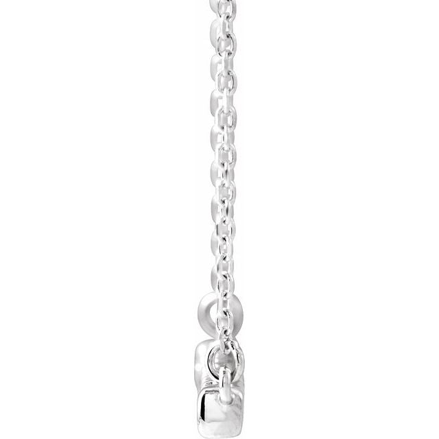 14K White 1/4 CTW Lab-Grown Diamond French-Set Bar 18' Necklace