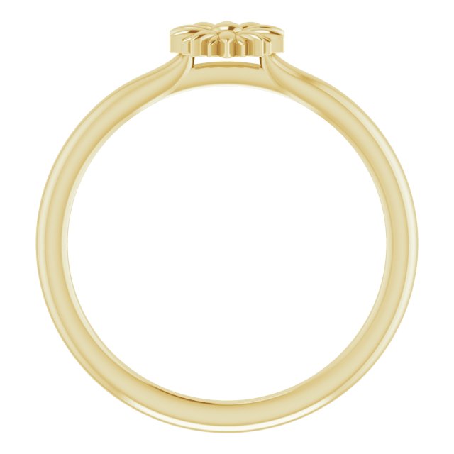 14K Yellow Stackable Floral Ring
