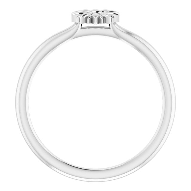 Sterling Silver Stackable Floral Ring