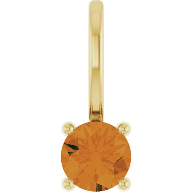 14K Yellow Imitation Citrine Solitaire Charm/Pendant