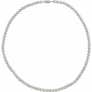 14K White Cultured Gray Freshwater Pearl 18' Necklace