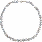 Sterling Silver Cultured Gray Freshwater Pearl 18' Necklace
