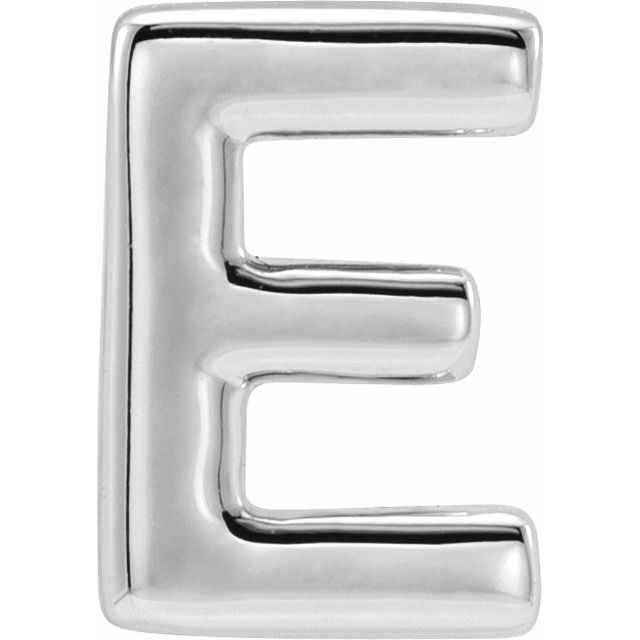 Sterling Silver Block Initial E Slide Pendant
