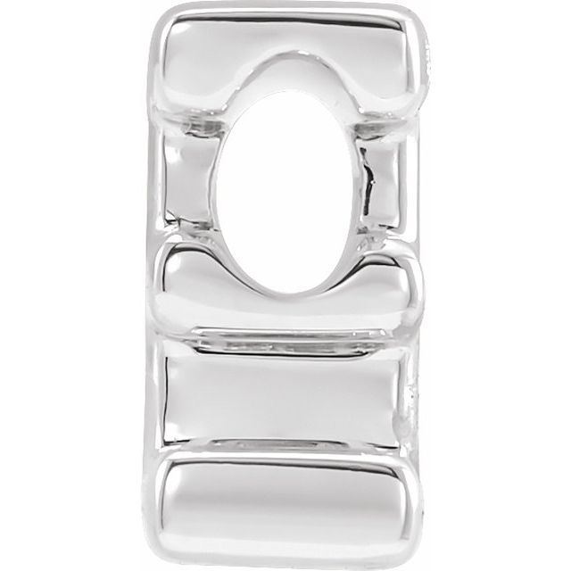 Sterling Silver Block Initial E Slide Pendant
