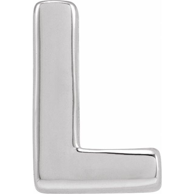 Sterling Silver Block Initial L Slide Pendant
