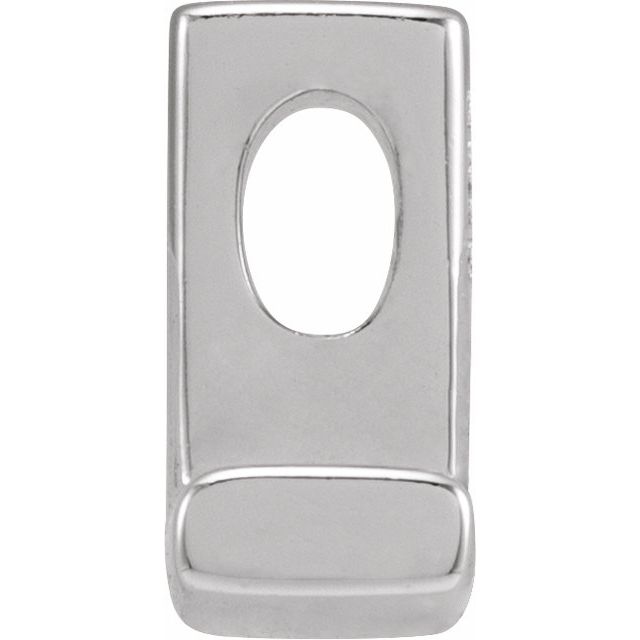 Sterling Silver Block Initial L Slide Pendant