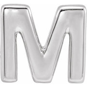 14K White Block Initial M Slide Pendant