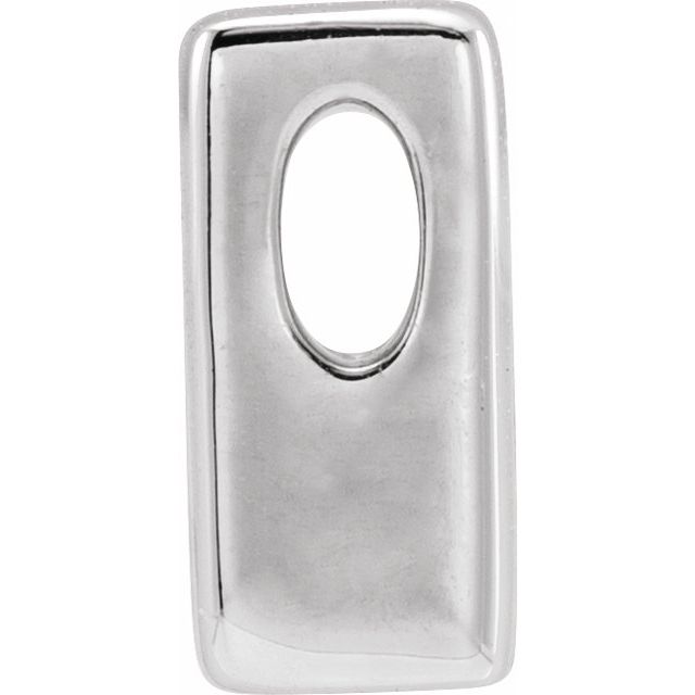 14K White Block Initial M Slide Pendant