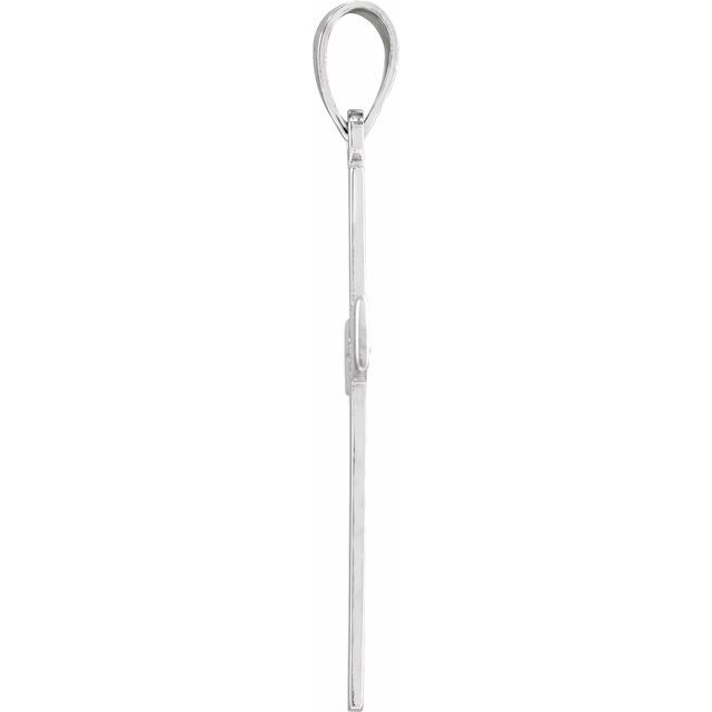 14K White .01 CT Natural Diamond Cross 18' Necklace
