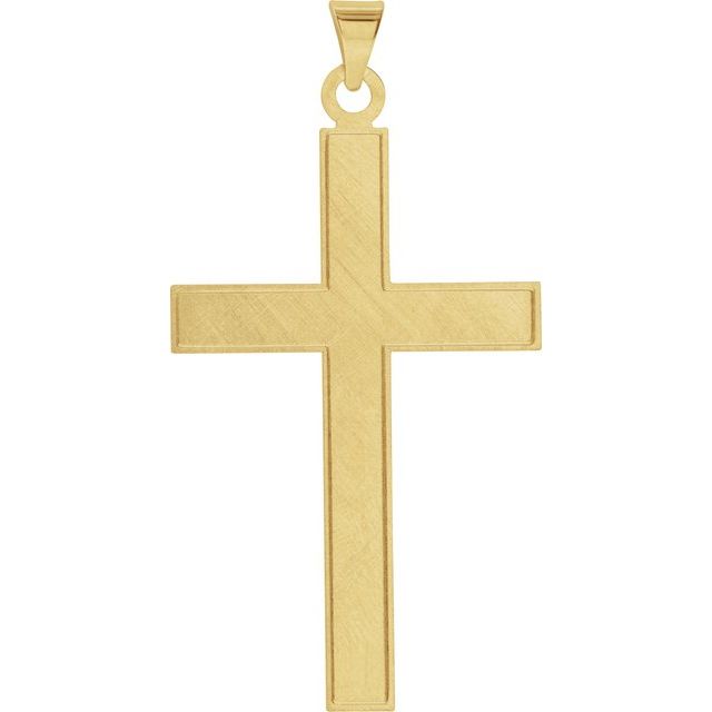 14k Yellow 39x25 Mm Cross Pendant