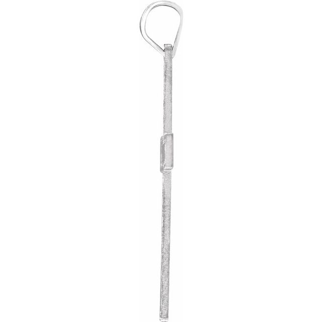14K White 31x18 mm Cross Pendant